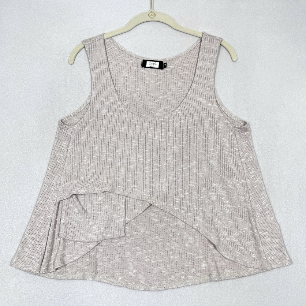 Sympli Top Womens 4 Knit Sweater Tank Pocket Asymmetric Lagenlook Minimalist Art